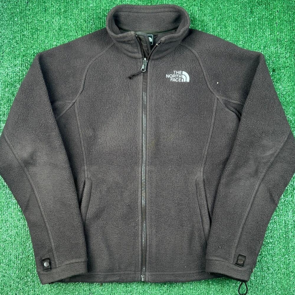 Women's The North Face Brown Sherpa Fleece Zip Up Sweater Size Small Gorpcore